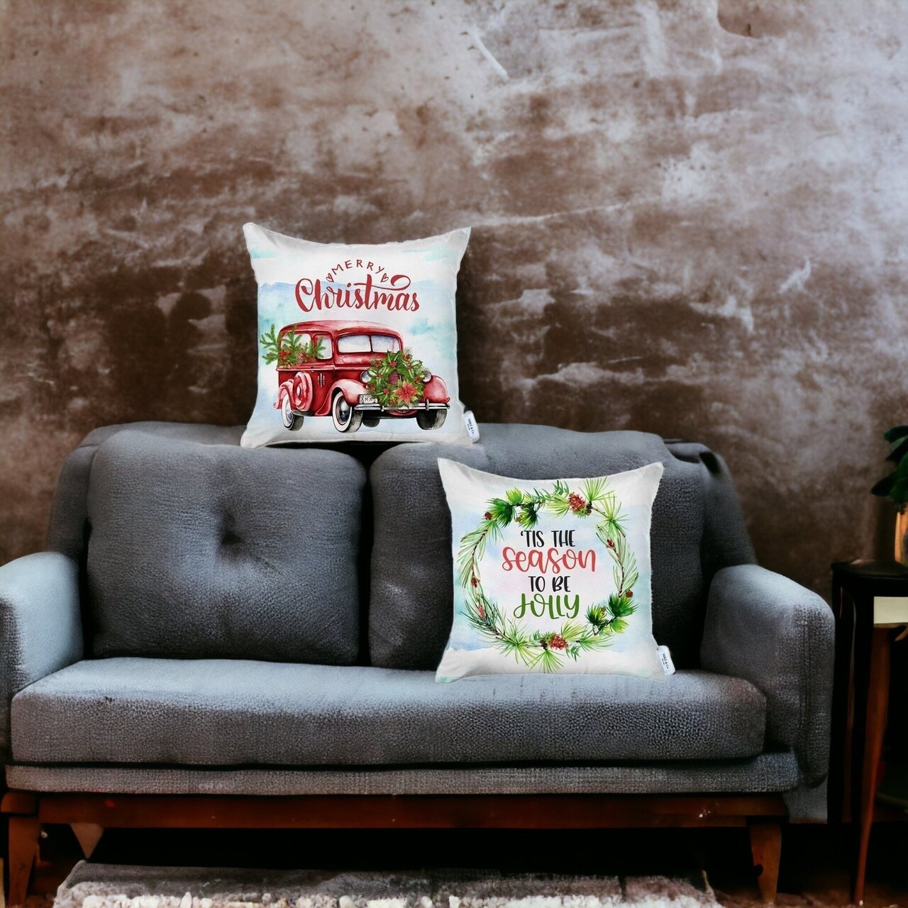 Edge Collections - 18" x 18" - Red - Christmas-Themed Decorative Throw Pillows!